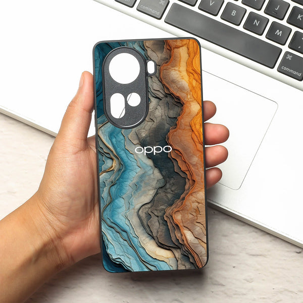 Layered Marble metal back case for Oppo Reno 11