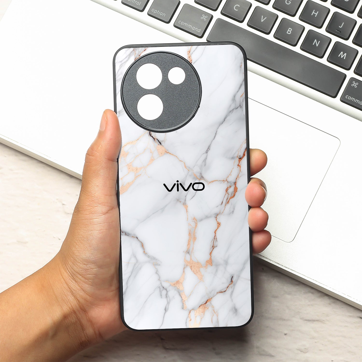 Copper Luxe Marble metal back case for Vivo Y200i