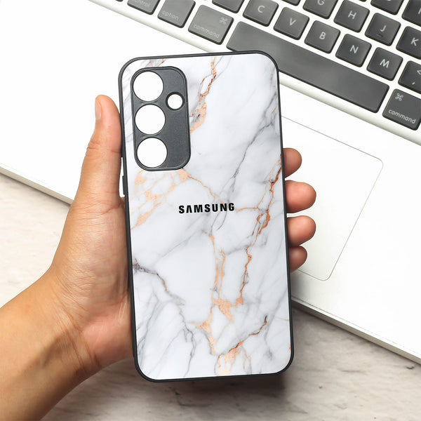 Copper Luxe Marble metal back case for Samsung A35