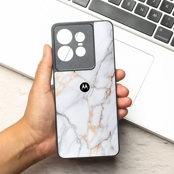 Copper Luxe Marble metal back case for Motorola Edge 50 Pro