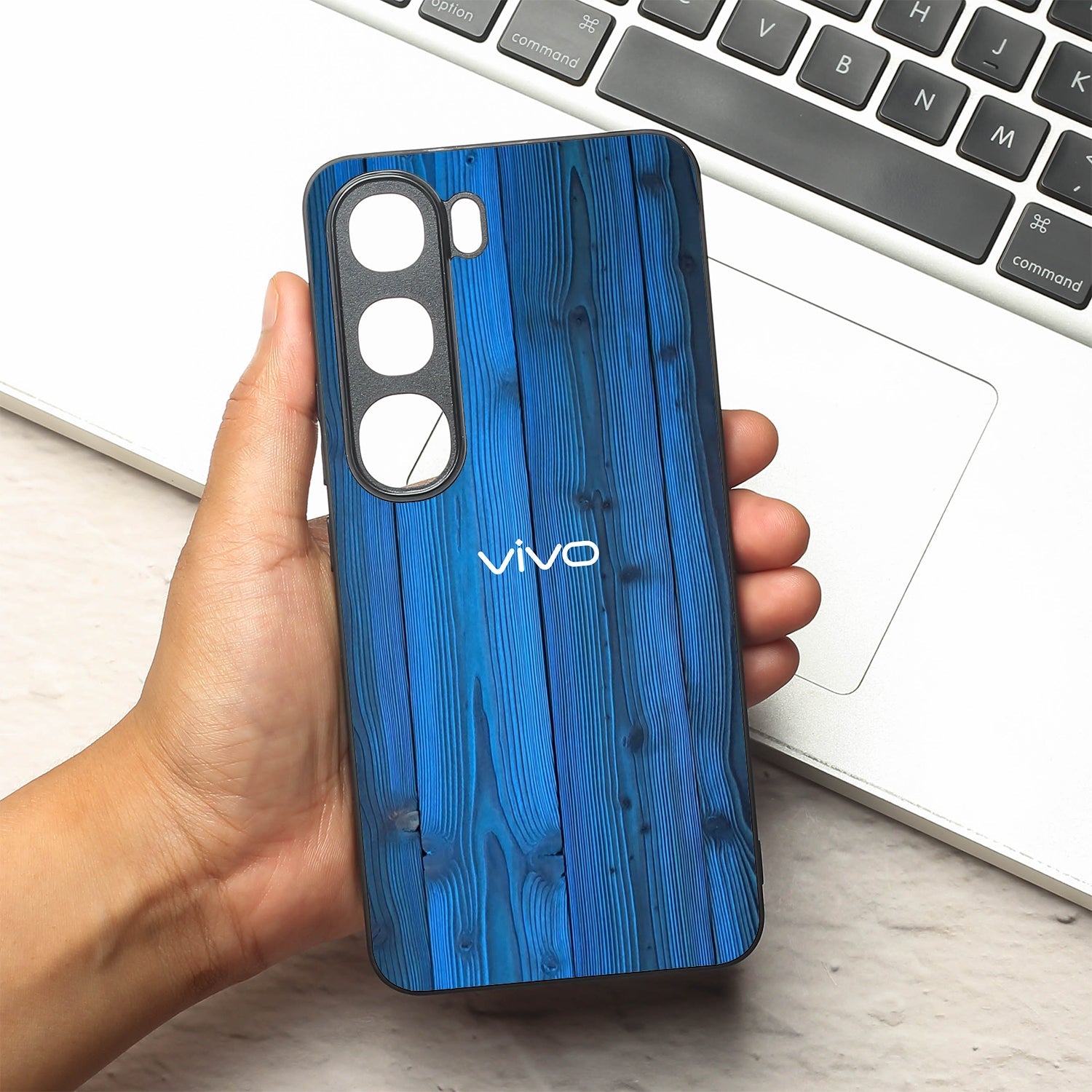 Indigo Planks metal back case for Vivo V40 Lite