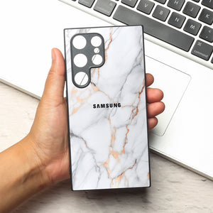 Copper Luxe Marble metal back case for Samsung S24 Ultra