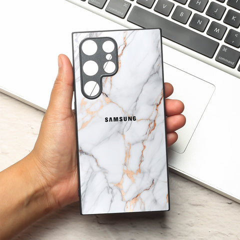 Copper Luxe Marble metal back case for Samsung S24 Ultra
