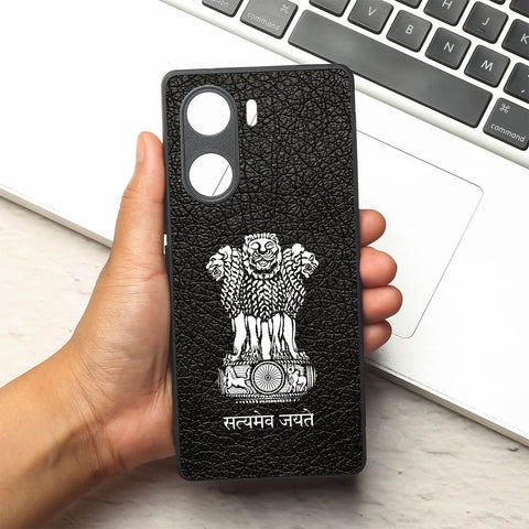 Black Satyamev Jayate metal back case for Vivo V29e