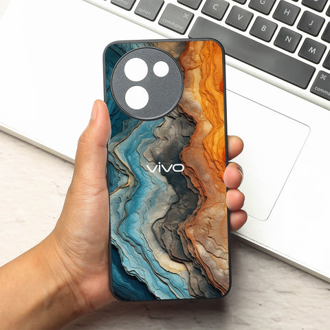 Layered Marble metal back case for Vivo Y58