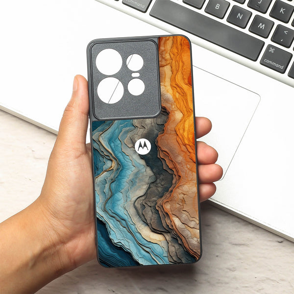 Layered Marble metal back case for Motorola Edge 50 Pro