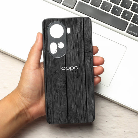 Dark Wood metal back case for Oppo Reno 11
