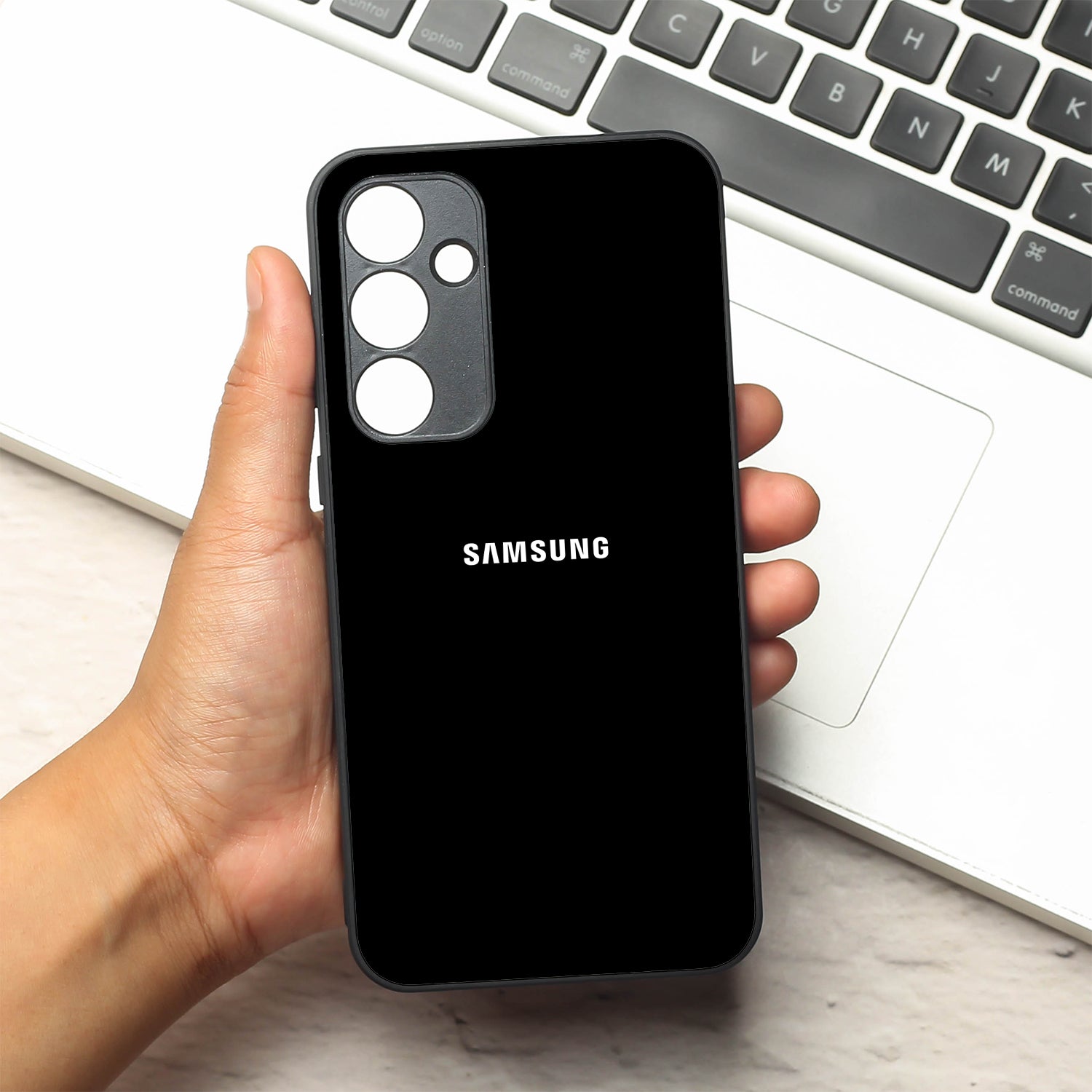 Black metal back case for Samsung A35