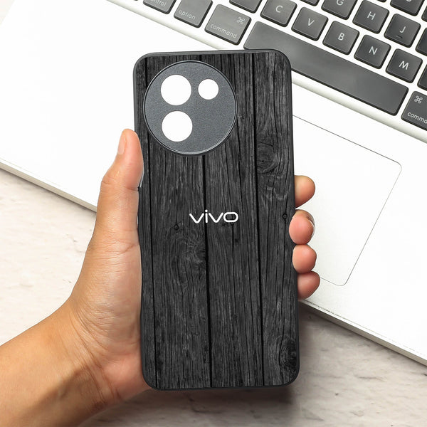 Dark Wood metal back case for Vivo Y200i