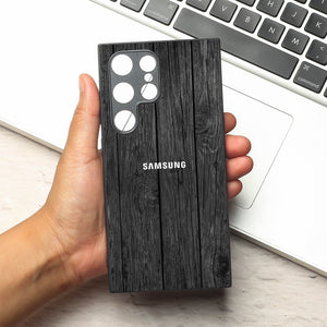 Dark Wood metal back case for Samsung S24 Ultra