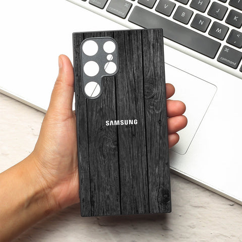 Dark Wood metal back case for Samsung S24 Ultra