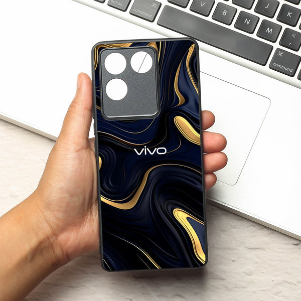 Noir Gold metal back case for Vivo T2 Pro