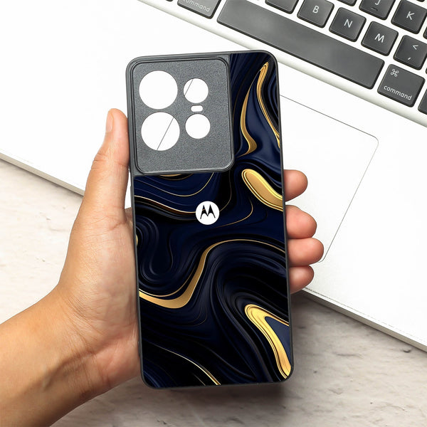 Noir Gold metal back case for Motorola Edge 50 Pro