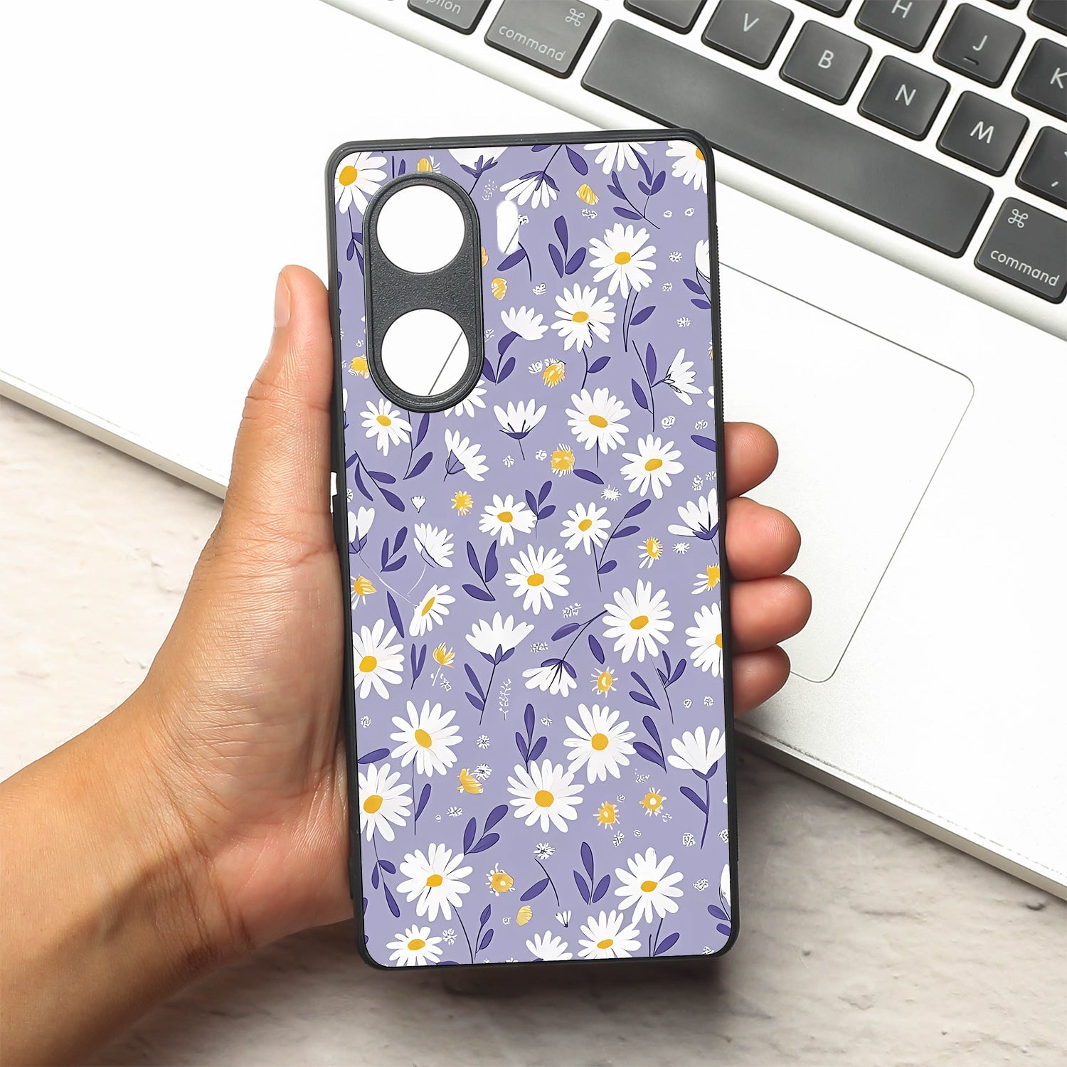 Lavender Daisies metal back case for Vivo V29e