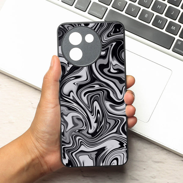 Blackout Marble metal back case for Vivo Y200i