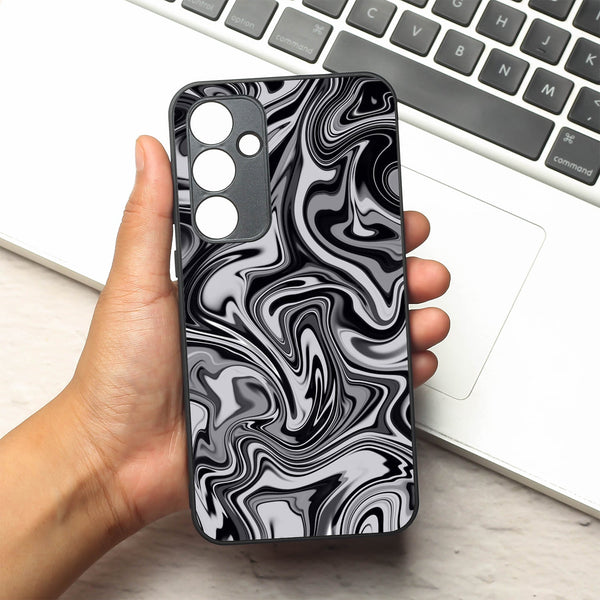 Blackout Marble metal back case for Samsung A35