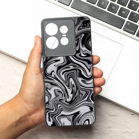 Blackout Marble metal back case for Motorola Edge 50 Pro