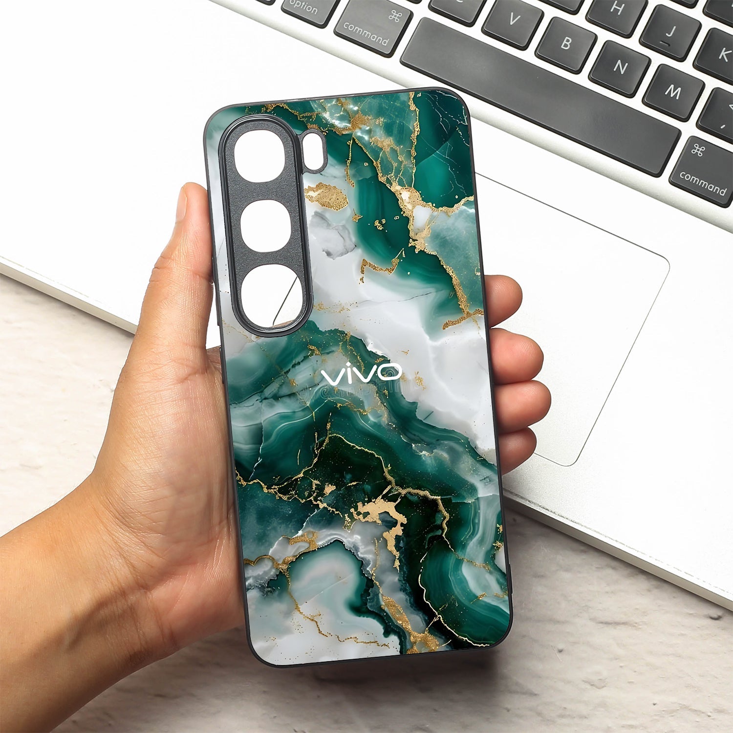 Auric Glaze metal back case for Vivo V40 Lite