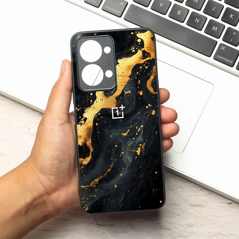 Black Gold Blaze  metal back case for Oneplus Nord 2T