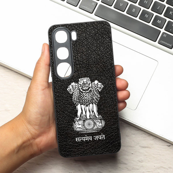 Black Satyamev Jayate metal back case for Vivo V40 Lite