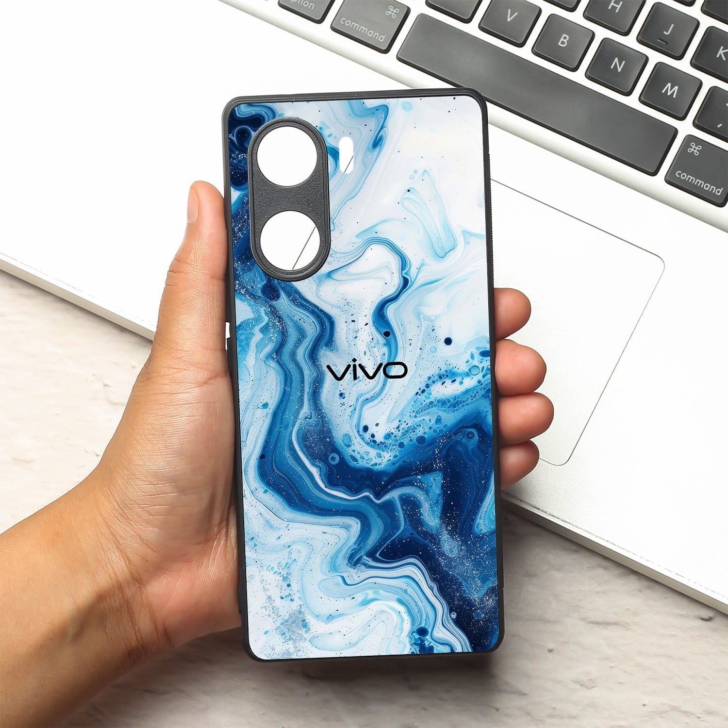 Neptune Swirl metal back case for Vivo V29e