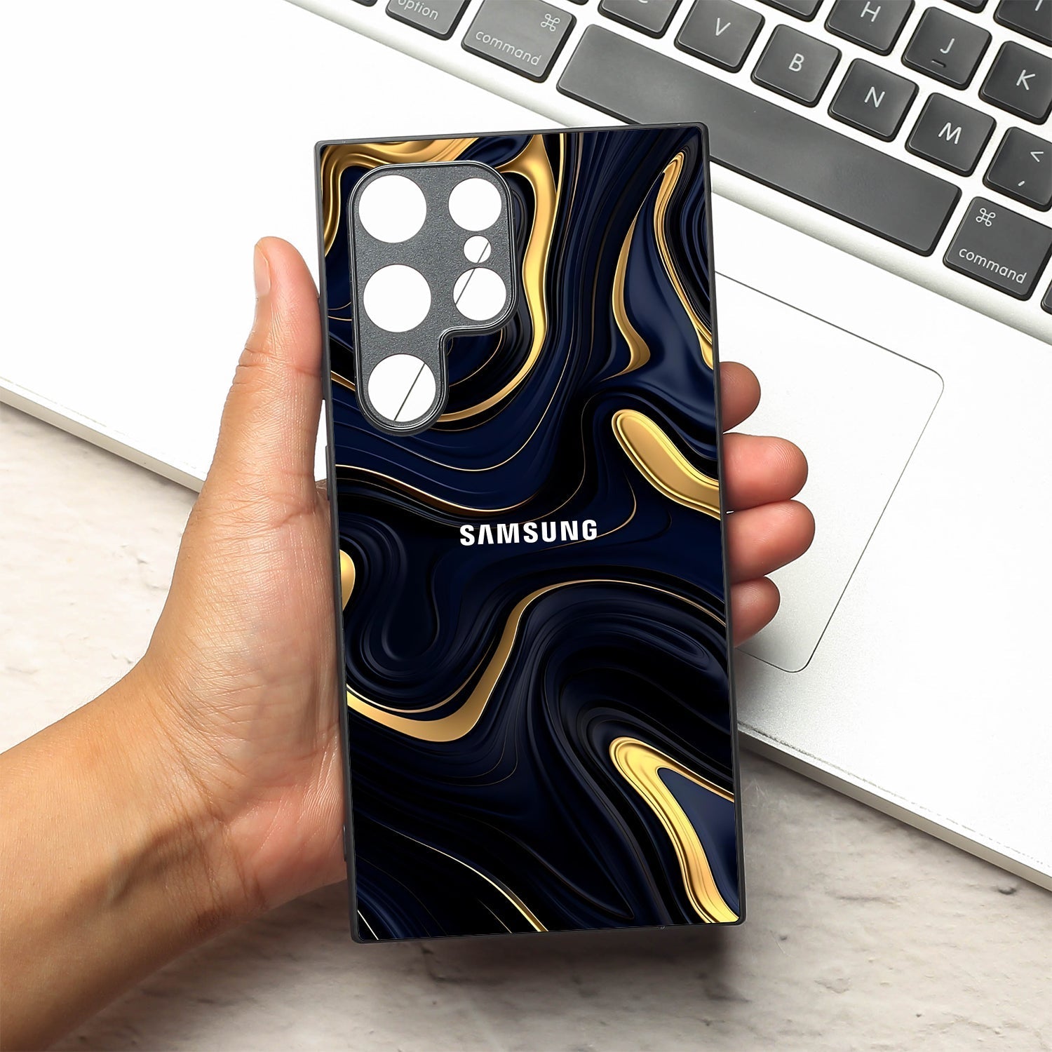 Noir Gold metal back case for Samsung S24 Ultra