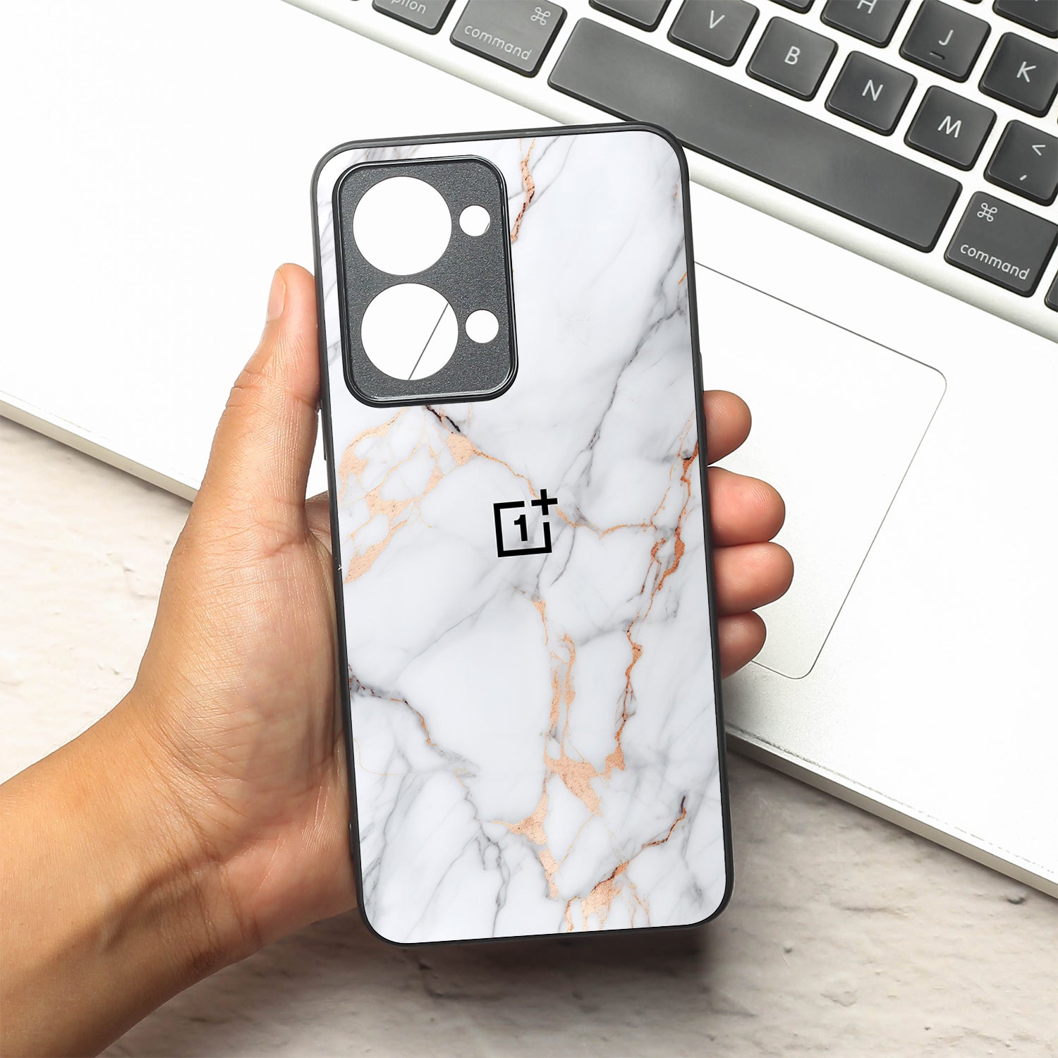 Copper Luxe Marble metal back case for Oneplus Nord 2T