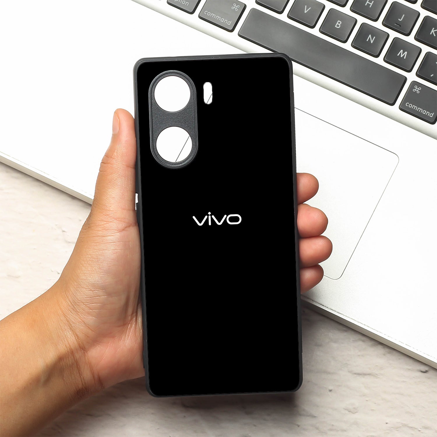 Black metal back case for Vivo V29e