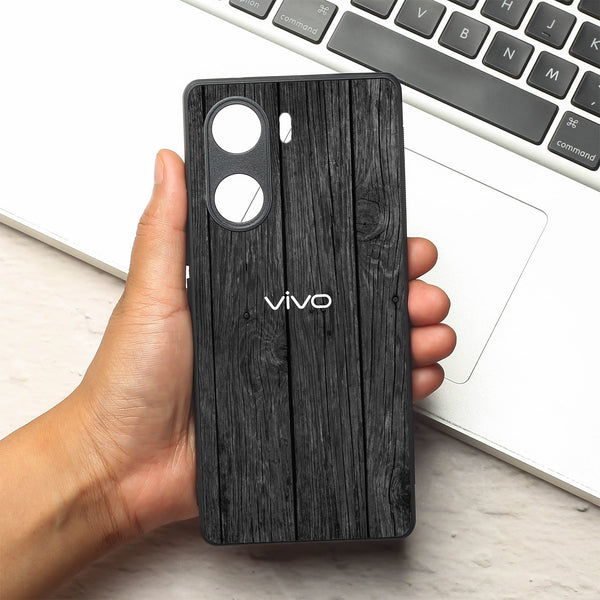 Dark Wood metal back case for Vivo V29e
