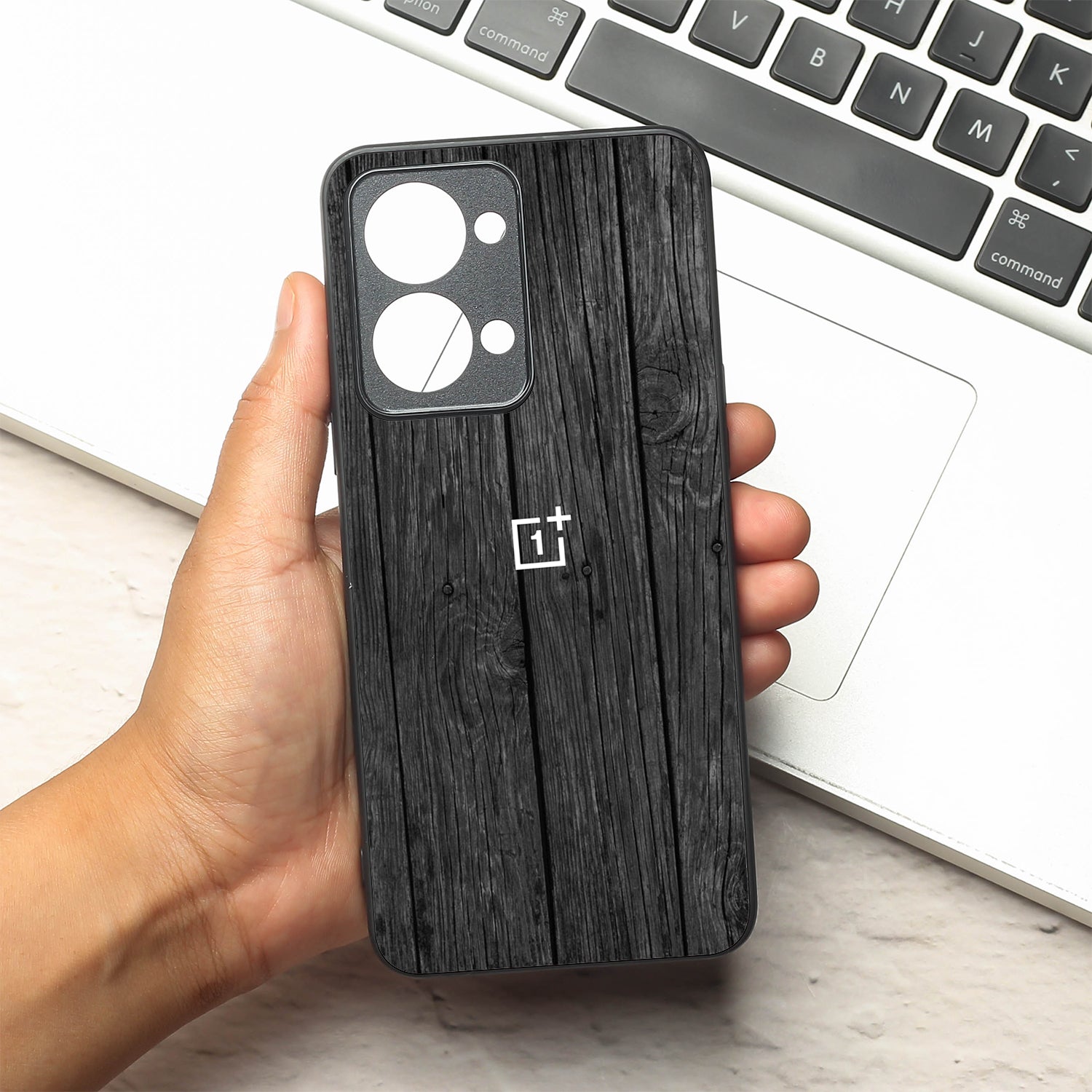 Dark Wood metal back case for Oneplus Nord 2T