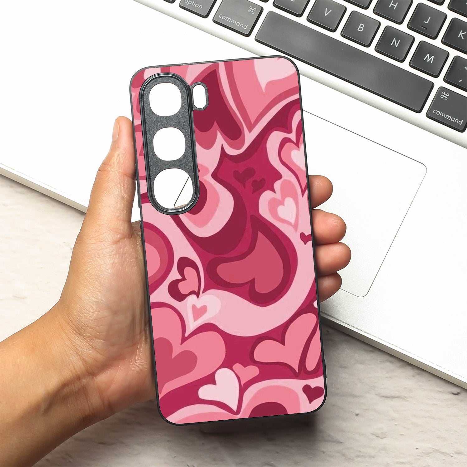 Valentine Wave metal back case for Vivo V40 Lite