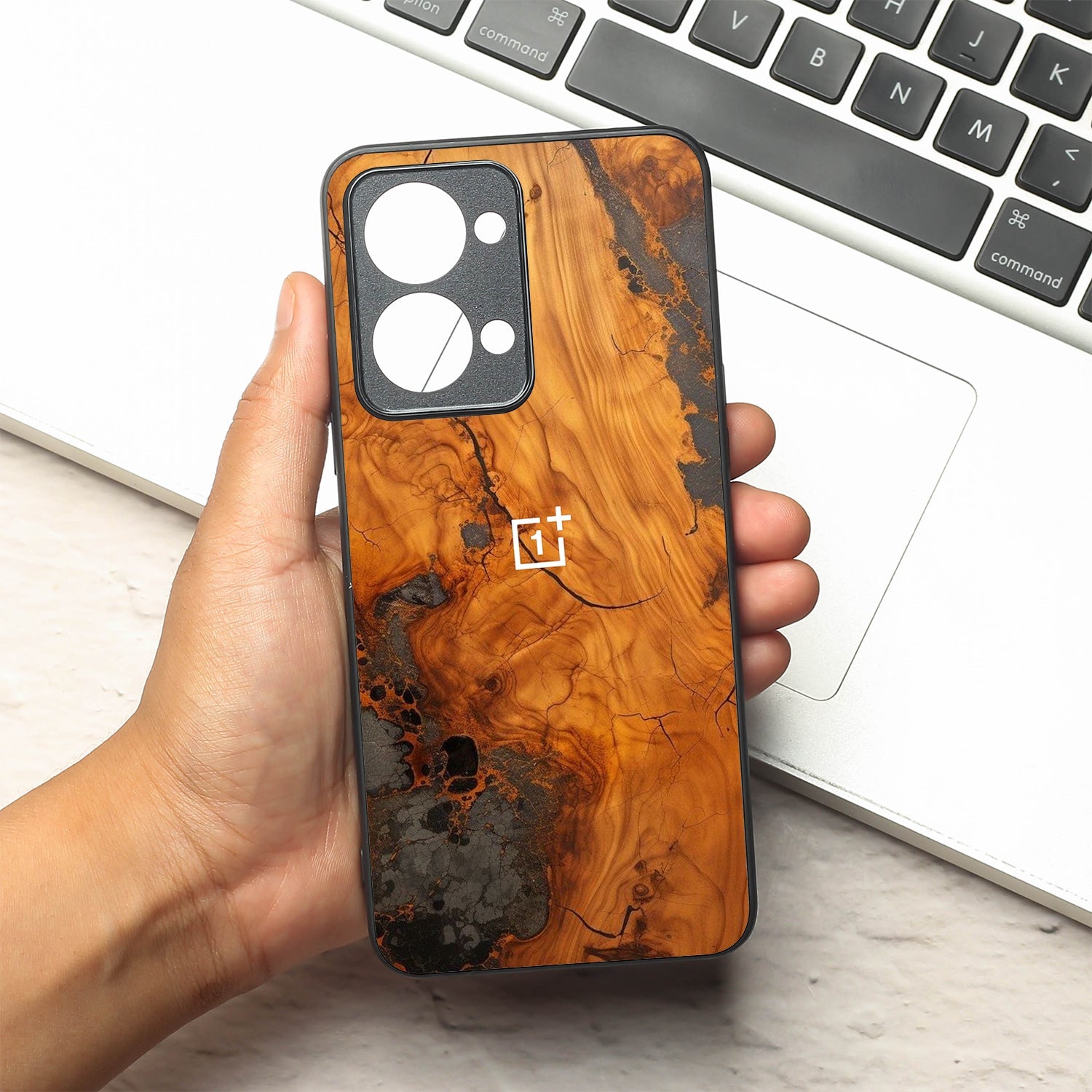 Lava Oak metal back case for Oneplus Nord 2T