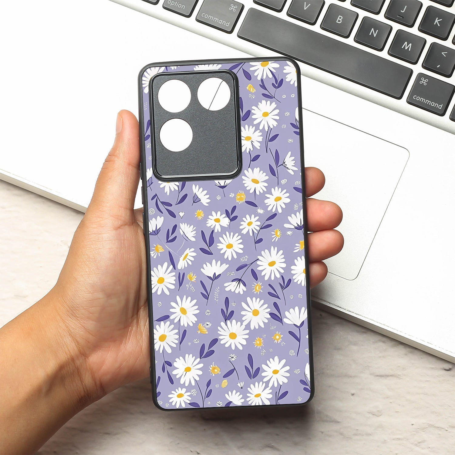 Lavender Daisies metal back case for Vivo T2 Pro