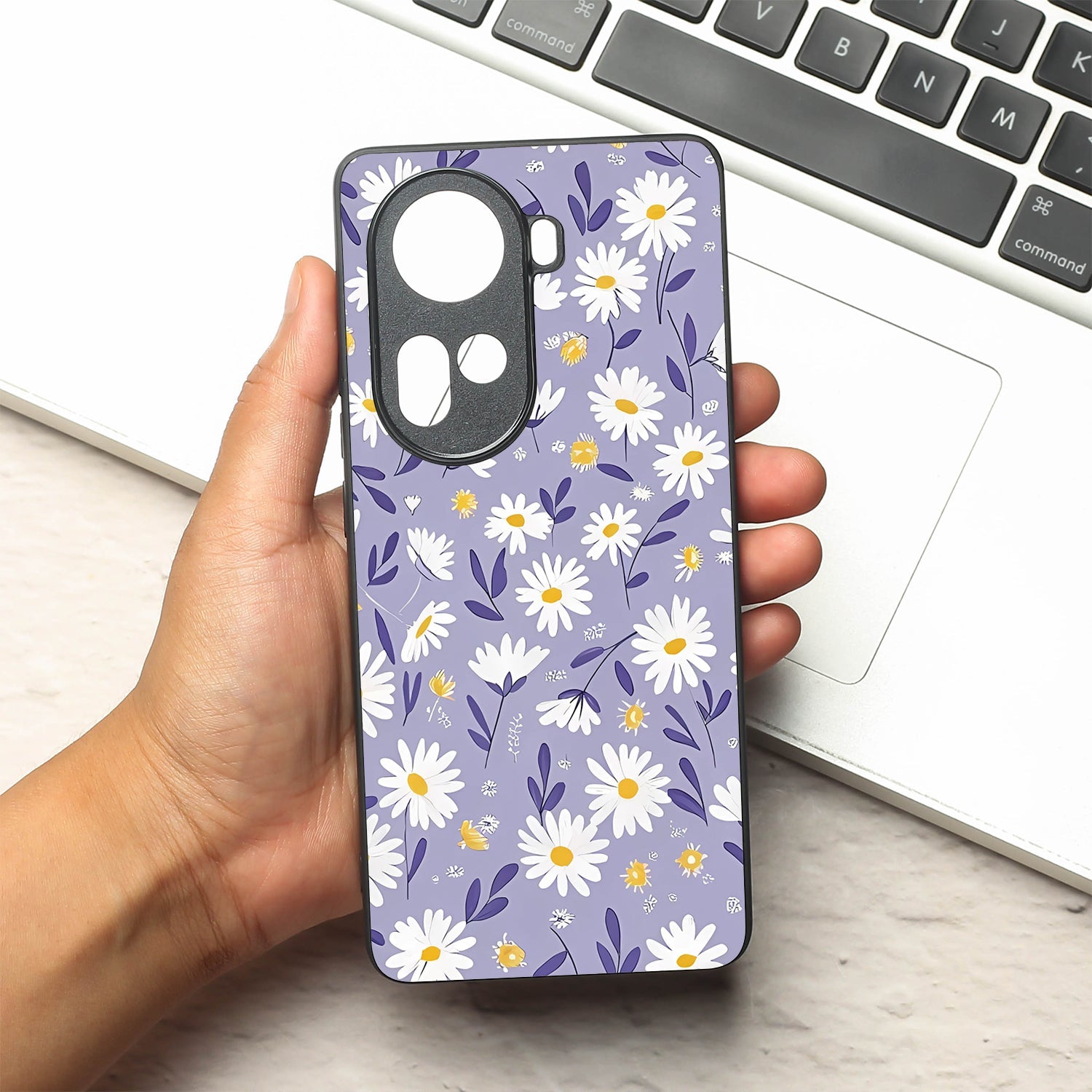 Lavender Daisies metal back case for Oppo Reno 11