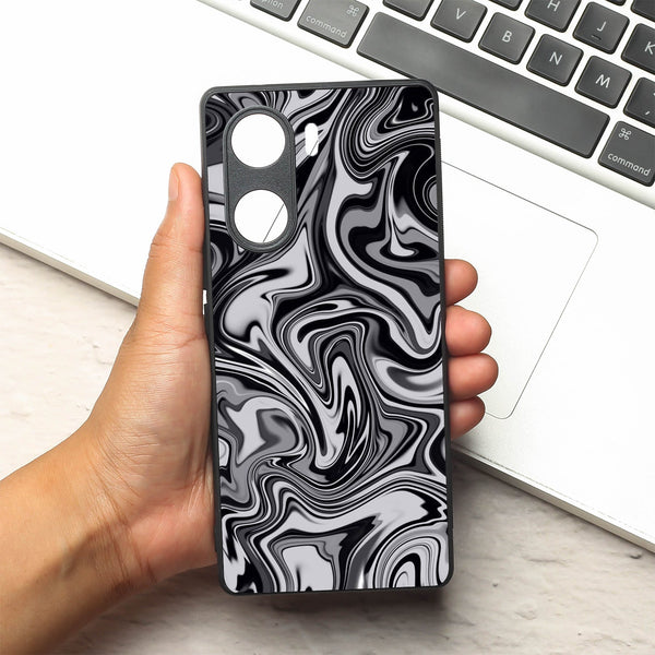 Blackout Marble metal back case for Vivo V29e