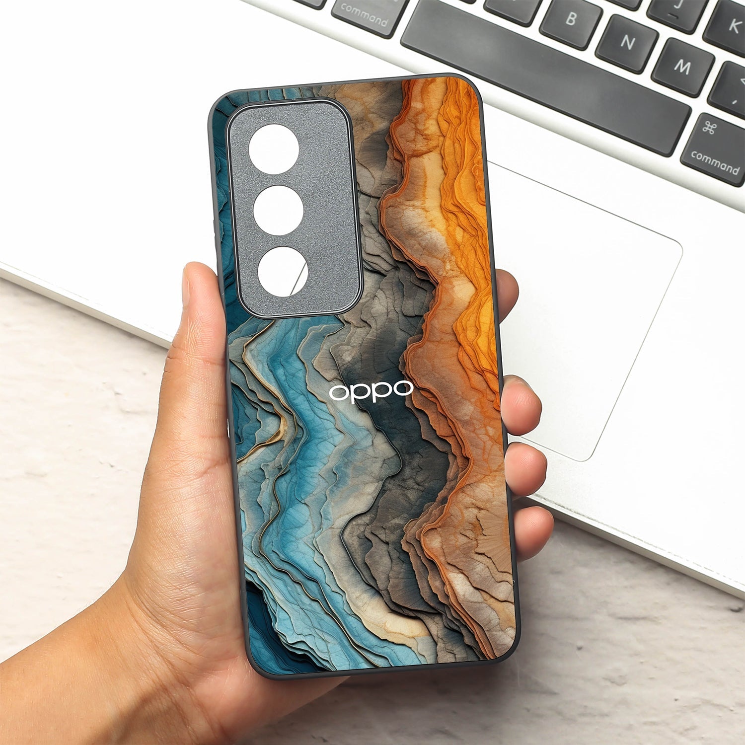 Layered Marble metal back case for Oppo K12X