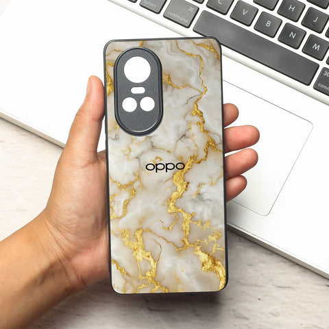 Gold Vein Glory metal back case for Oppo Reno 10
