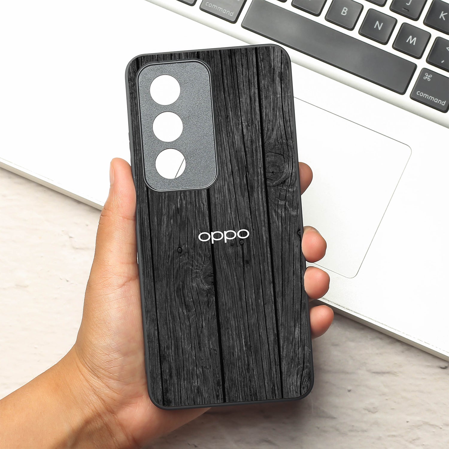 Dark Wood metal back case for Oppo K12X