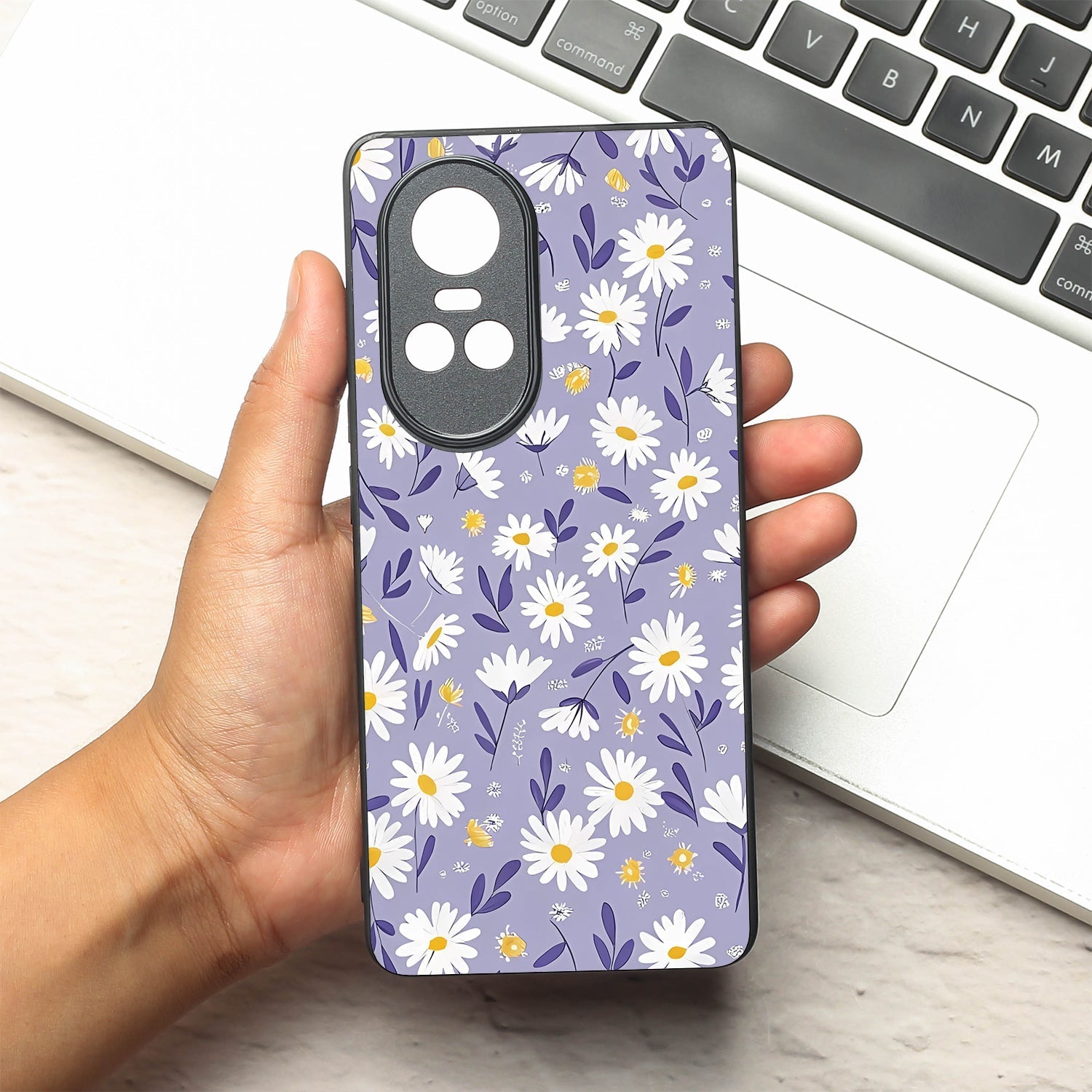 Lavender Daisies metal back case for Oppo Reno 10 Pro