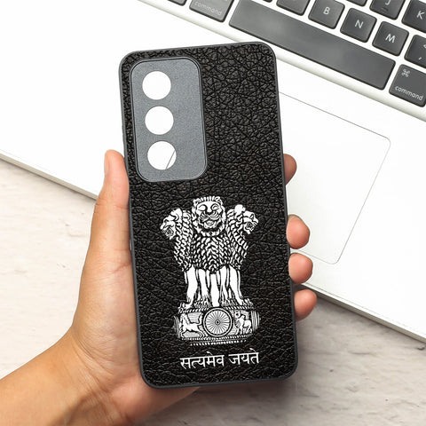 Black Satyamev Jayate metal back case for Oppo A3 Pro 5g