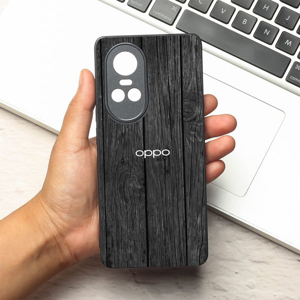 Dark Wood metal back case for Oppo Reno 10