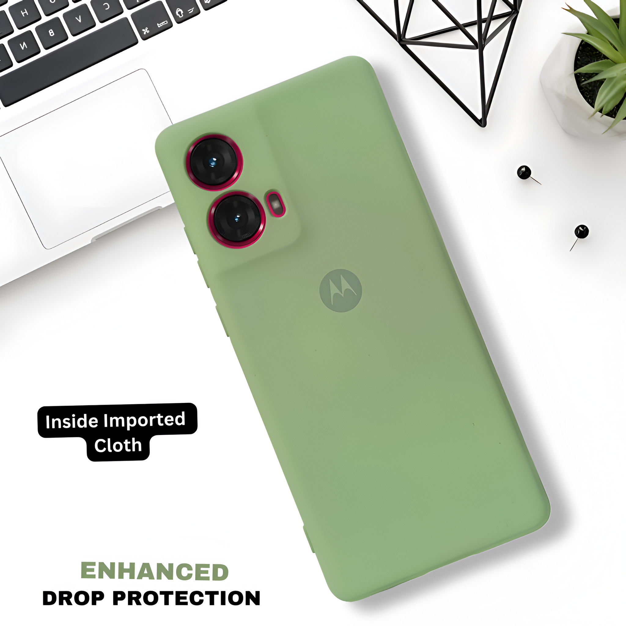 Light Green Camera Original Silicone case for Motorola G85
