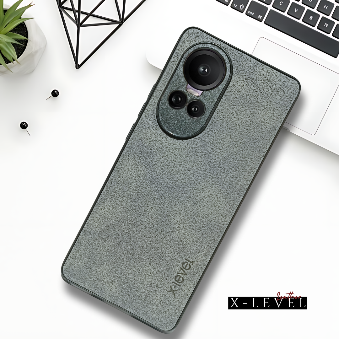 X-LEVEL Grey Leather Case for Oppo Reno 10