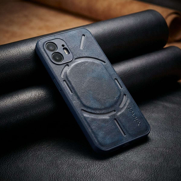 X-LEVEL Blue Leather Case for Nothing Phone 2