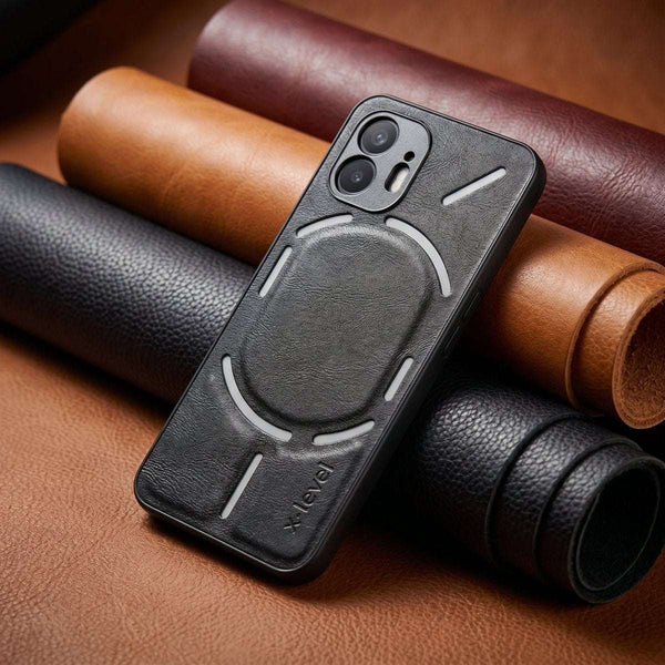 X-LEVEL Black  Leather Case for Nothing Phone 2