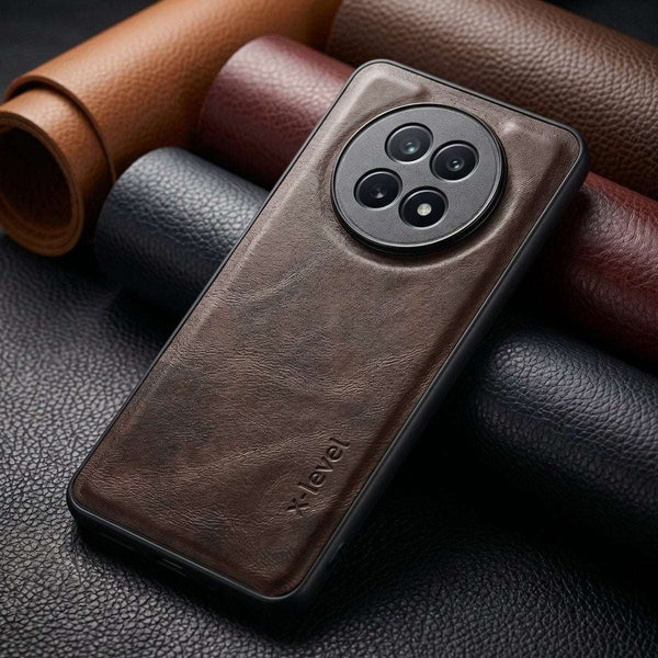 X-LEVEL Dark Brown Leather Case for Realme 12x
