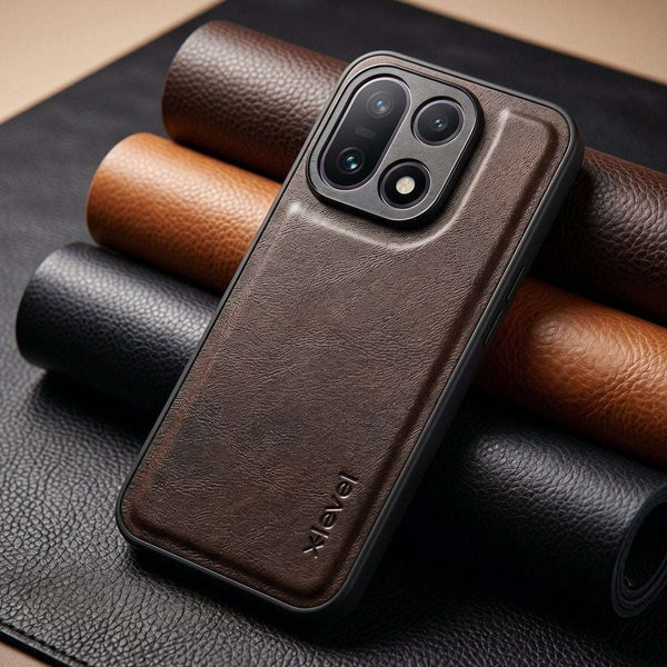 X-LEVEL Dark Brown Leather Case for Oneplus 15