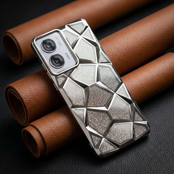 Dazzle silver Silicone case for Motorola Edge 50 Fusion