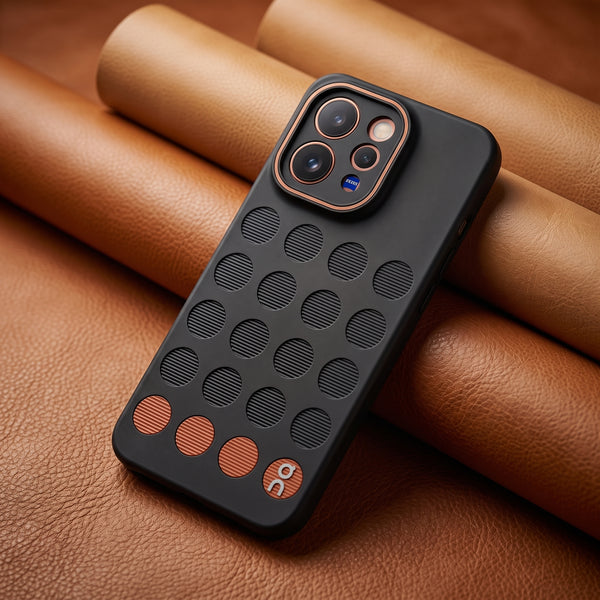 Stack Black (ORANGE CIRCLE) Silicone Case for Vivo V70