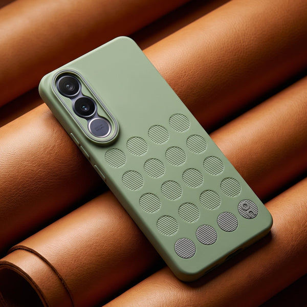 Stack Green (Grey circle) Silicone Case for  Vivo V70 FE